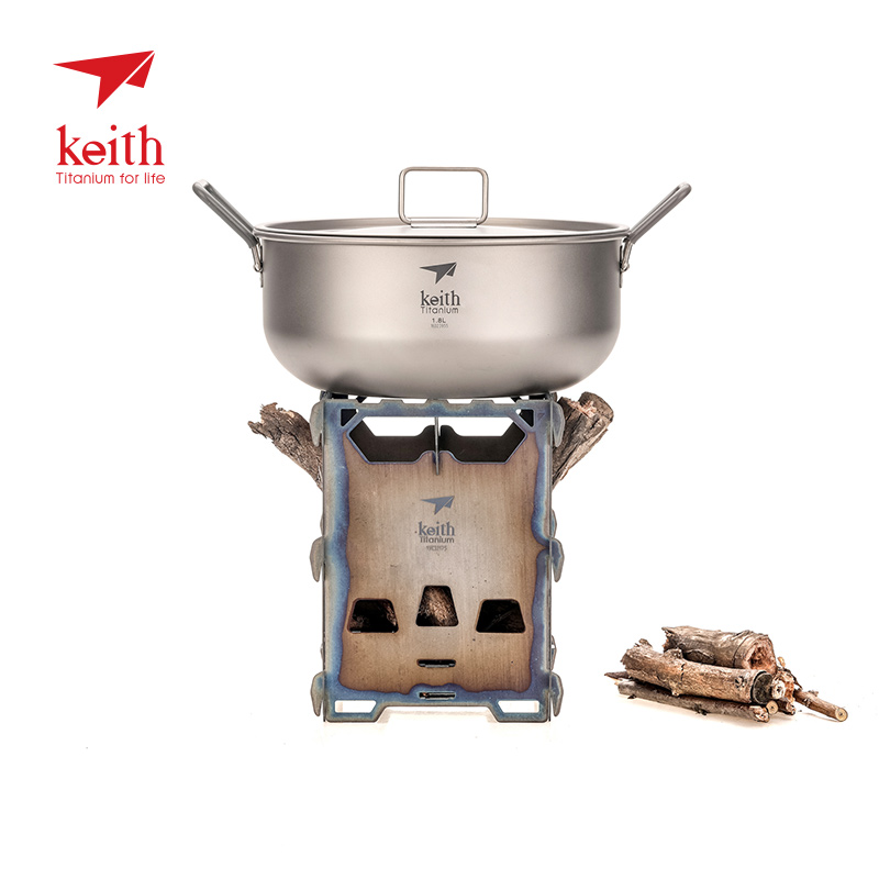 Ultralight Titanium Wood Stove Backpack - Keith Titanium Alloy Backpacking Wood Stove