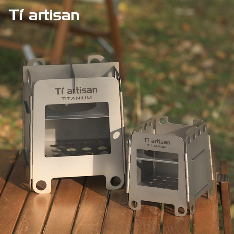 Ultralight Titanium Wood Stove Backpack - Tiartisan Titanium Multi-fuel Campng Stove Ultralight
