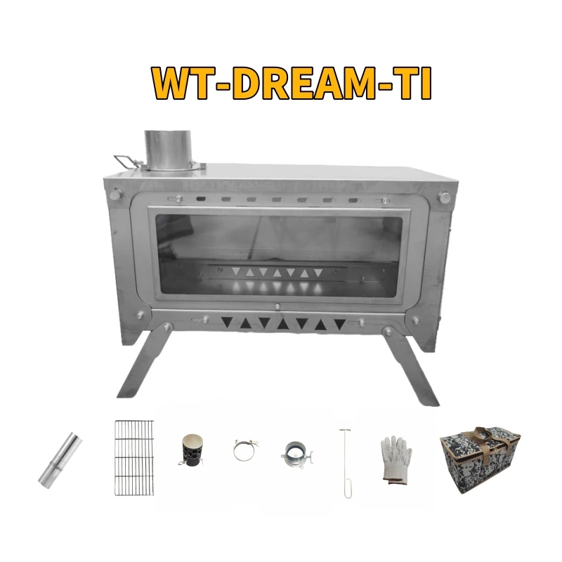 Titanium Folding Wood Stove Tent - WT-Dream-Ti Titanium furnace Plug-in folding titanium