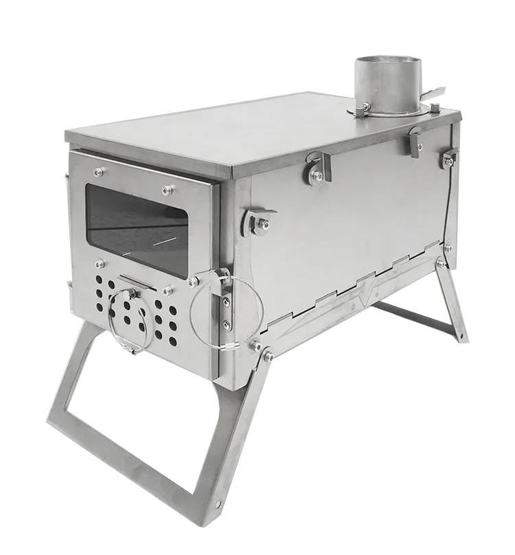 Hot Tent Wood Stove With Chimney Pipe - Titanium Wood Burning Stove Portable Folding