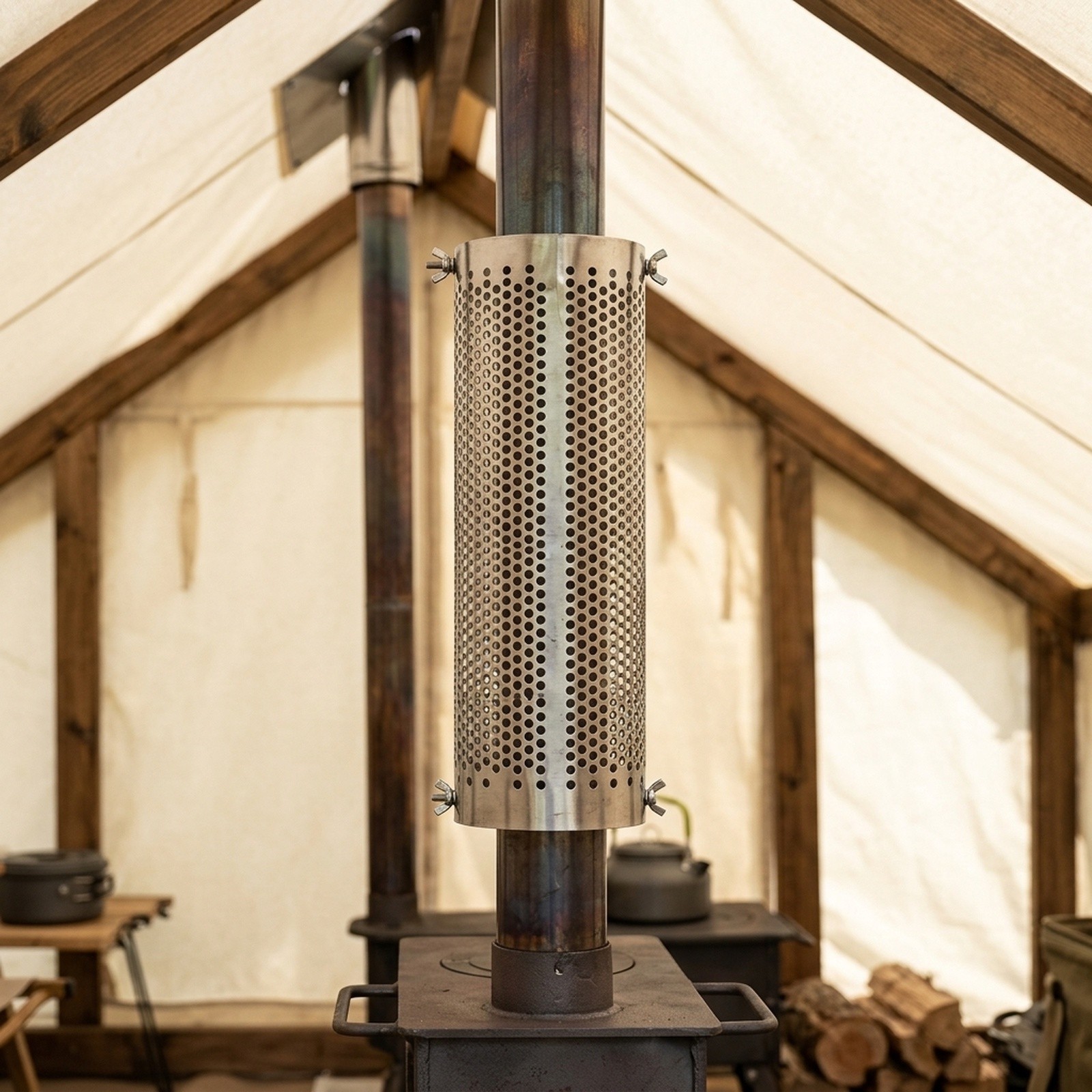Hot Tent Wood Stove With Chimney Pipe - Stainless Steel Camping Tent Stove Chimney