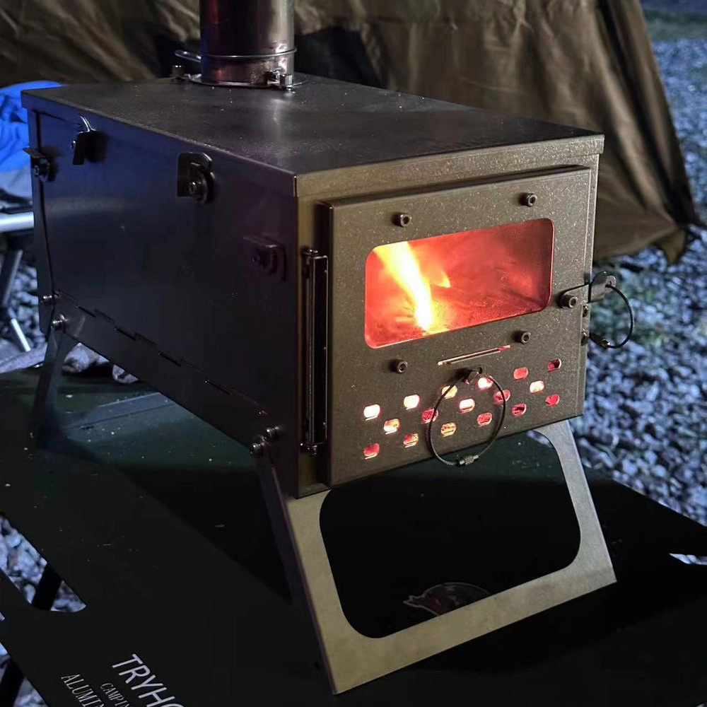 Titanium Folding Wood Stove Tent - Outdoor Folding Tent Heater Portable Wood