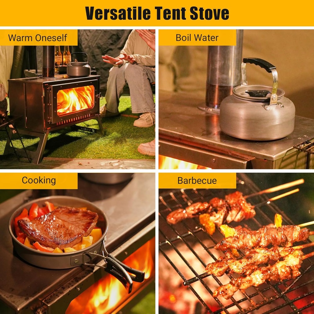 Factory Direct 2026 Portable H - огляд і ціна Hot Tent Wood Stove With Chimney Pipe