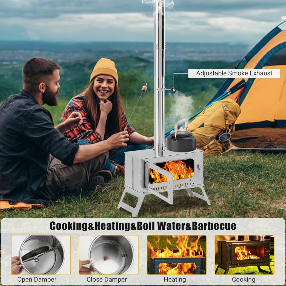 Factory Direct 2026 Portable H - огляд і ціна Hot Tent Wood Stove With Chimney Pipe