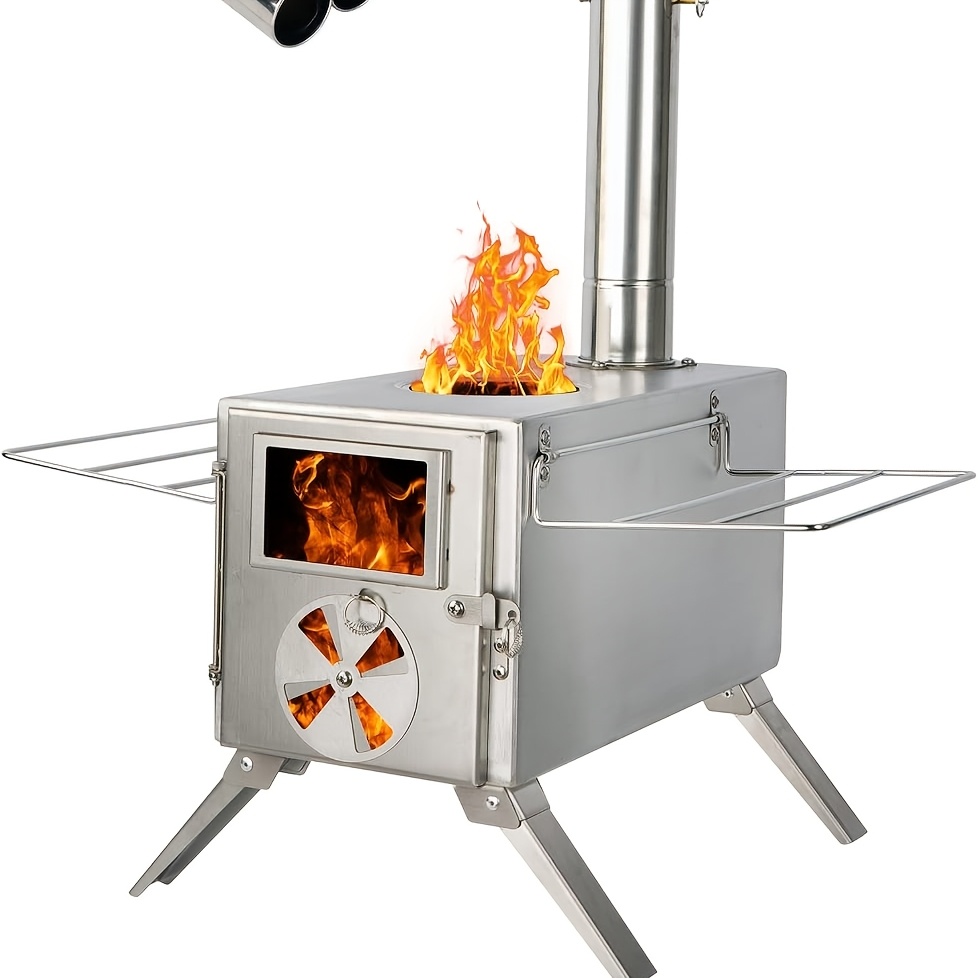 Camping wood stove stainless s - огляд і ціна Hot Tent Wood Stove With Chimney Pipe