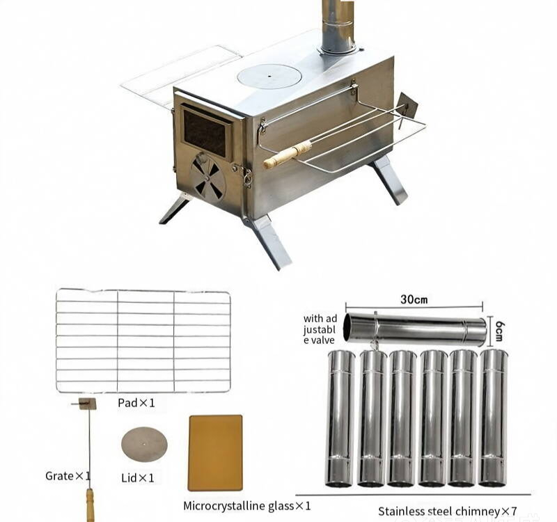 Camping wood stove stainless s - огляд і ціна Hot Tent Wood Stove With Chimney Pipe
