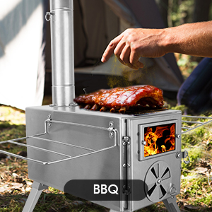 Camping wood stove stainless s - огляд і ціна Hot Tent Wood Stove With Chimney Pipe