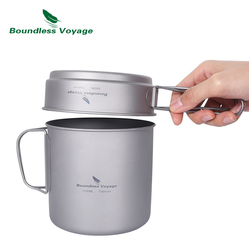 Boundless Voyage Camping Cookw - огляд і ціна Titanium Cooking Pot Pan Mess Kit