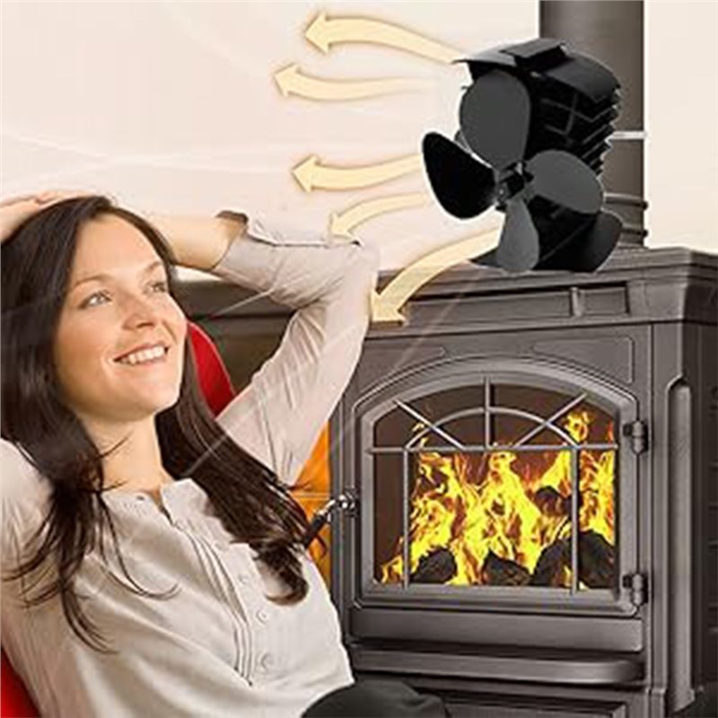 High Temperature Wood Stove Fa - огляд і ціна Stove Fan Heat Powered 4 Blade