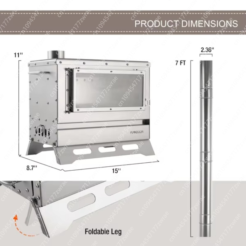 Portable Folding Tent Wood Sto - огляд і ціна Hot Tent Wood Stove With Chimney Pipe