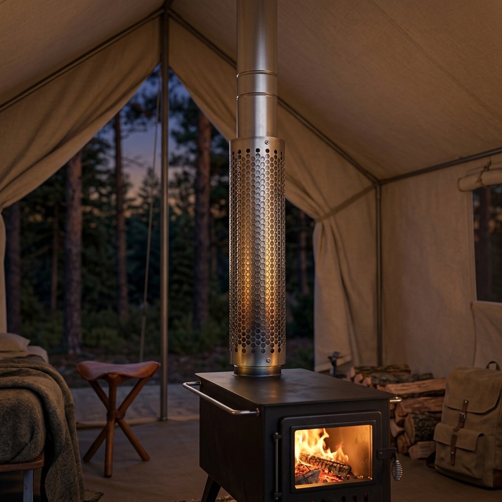Stainless Steel Camping Chimne - огляд і ціна Hot Tent Wood Stove With Chimney Pipe