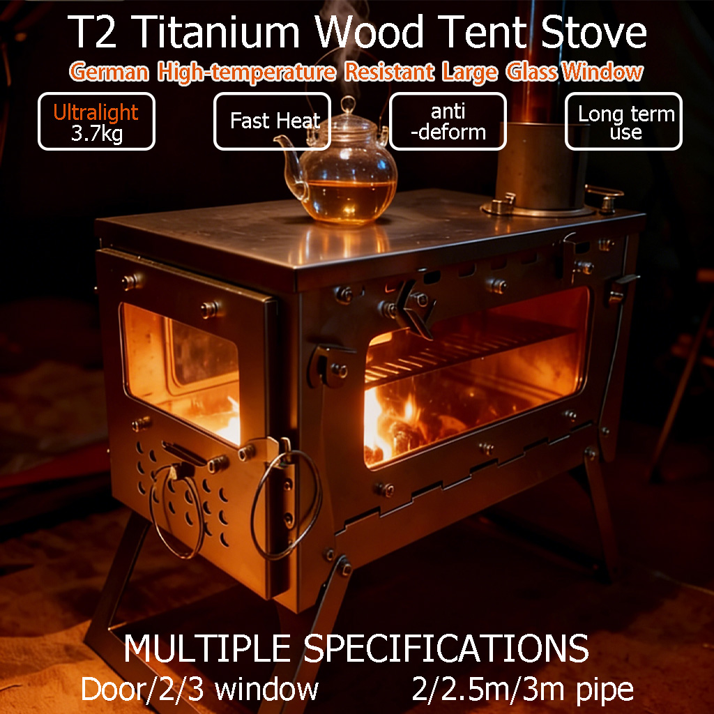 DANCHEL T2 Titanium Tent Stove - огляд і ціна Titanium Folding Wood Stove Tent
