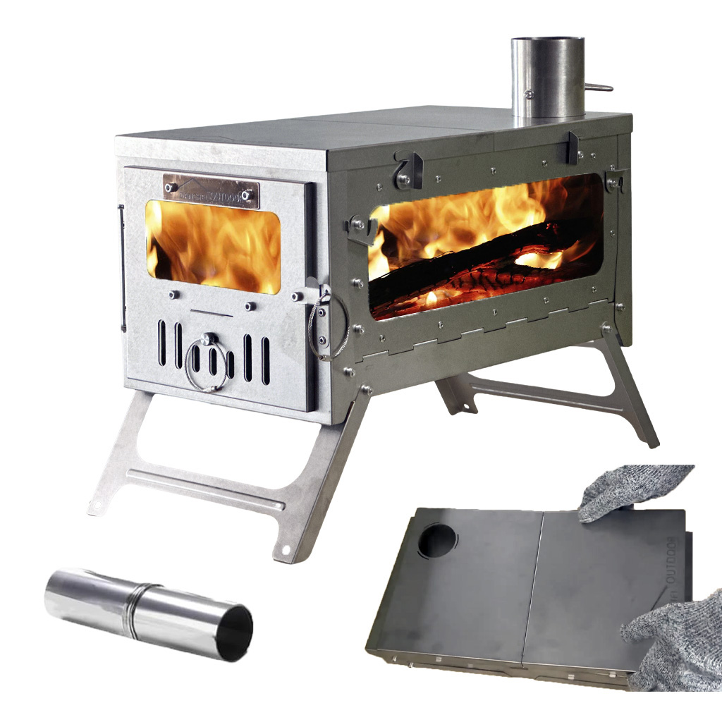 DANCHEL TSG Titanium Tent Stov - огляд і ціна Titanium Folding Wood Stove Tent