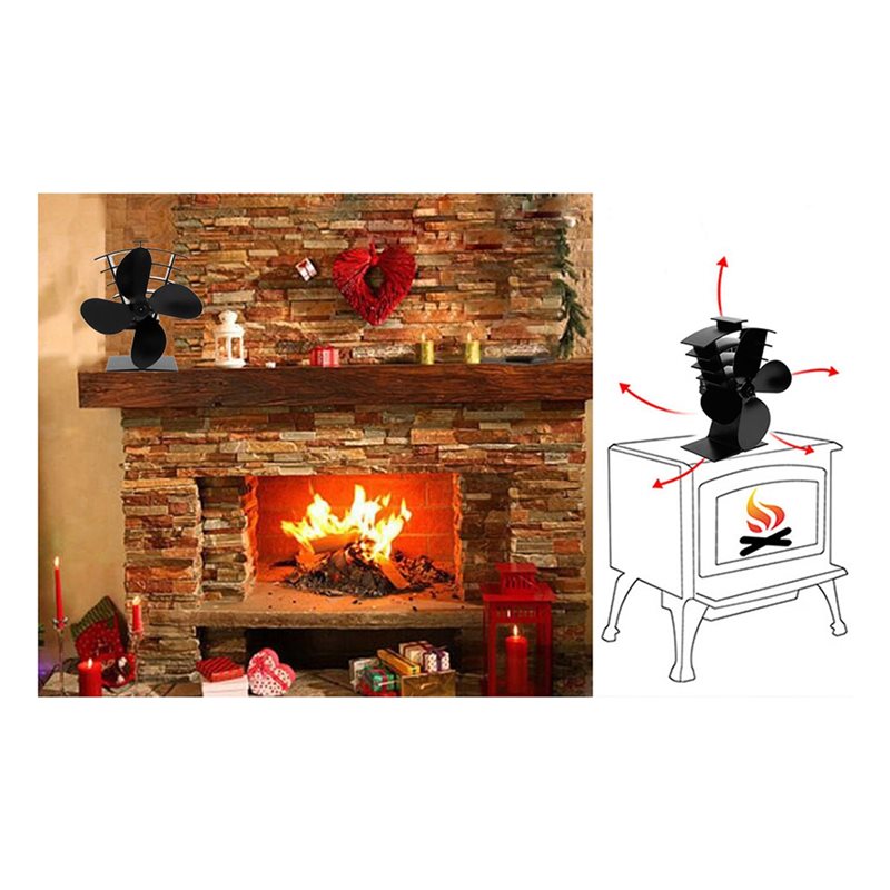 MLGB-Aluminum Withstand Temper - огляд і ціна Stove Fan Heat Powered 4 Blade