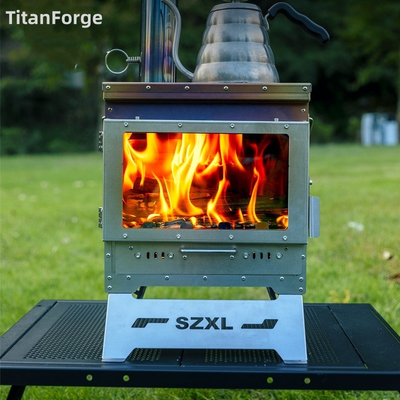 Stainless Steel Smokeless Fire - огляд і ціна Titanium Wood Stove Glass Window
