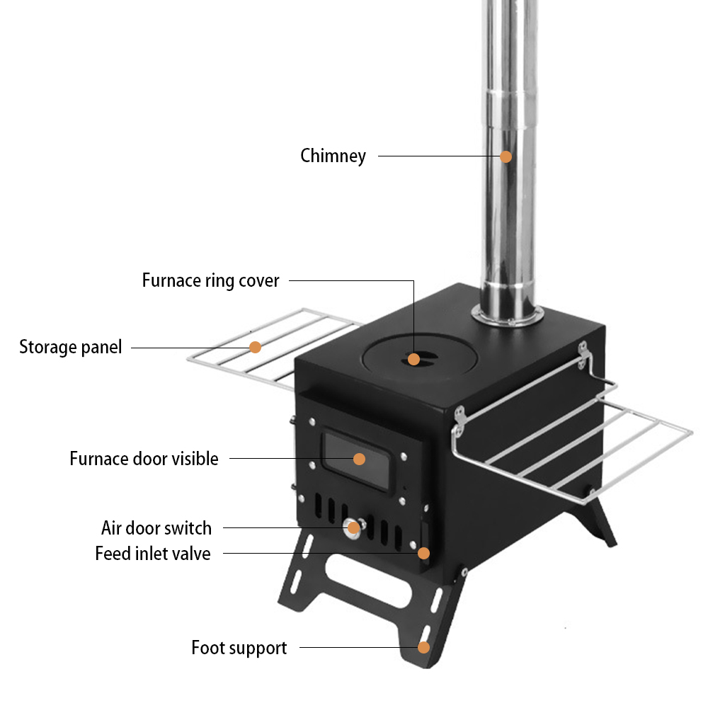 Outdoor Camping Wood-burning S - огляд і ціна Titanium Wood Stove Glass Window