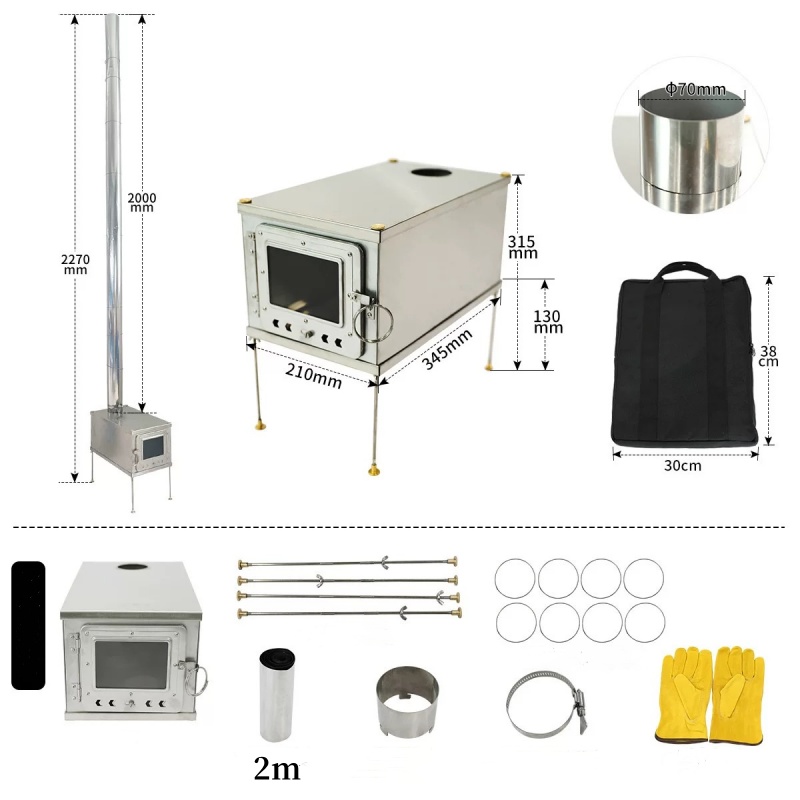 Foldable  Tent Stove Lightweig - огляд і ціна Titanium Folding Wood Stove Tent