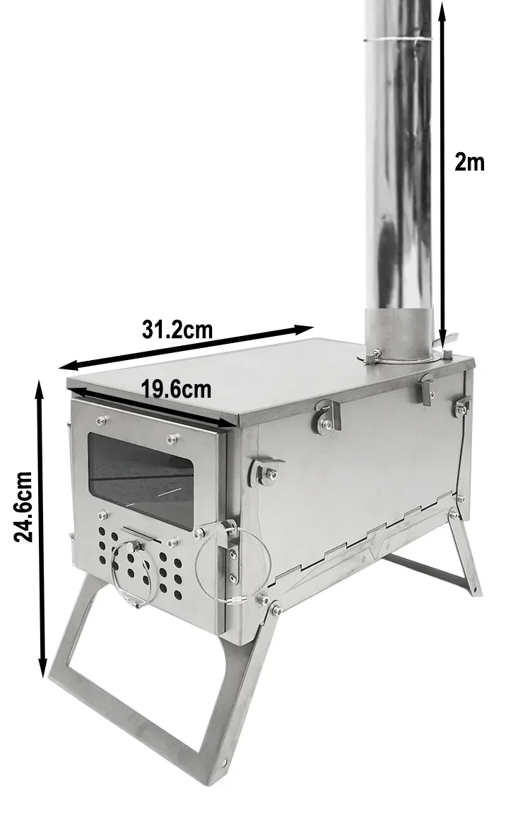 Titanium Wood Burning Stove Po - огляд і ціна Hot Tent Wood Stove With Chimney Pipe