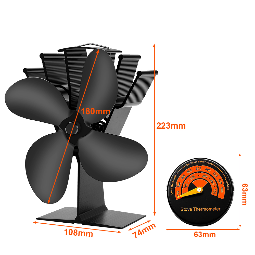 4-Blade Heat Powered Stove Fan - огляд і ціна Stove Fan Heat Powered 4 Blade