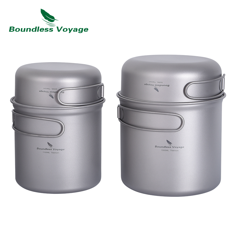 Boundless Voyage Camping Titan - огляд і ціна Titanium Cooking Pot Pan Mess Kit