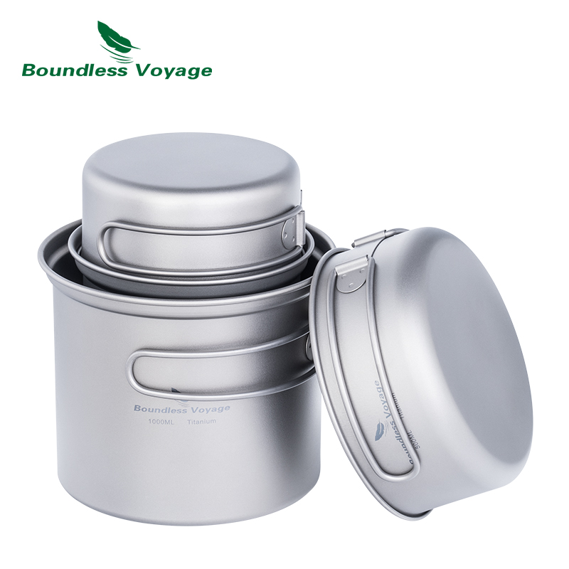 Boundless Voyage Camping Titan - огляд і ціна Titanium Cooking Pot Pan Mess Kit