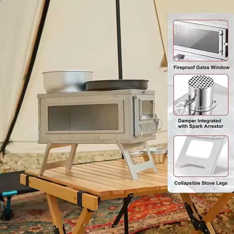 Portable Titanium Tent Stove F - огляд і ціна Titanium Folding Wood Stove Tent