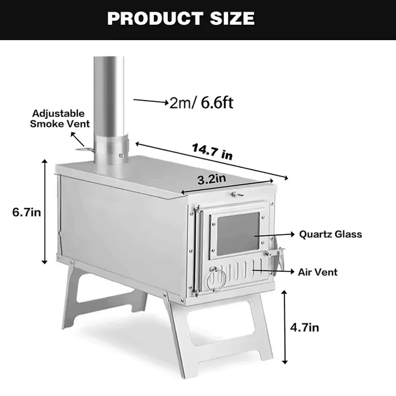 Portable Titanium Tent Stove F - огляд і ціна Titanium Folding Wood Stove Tent