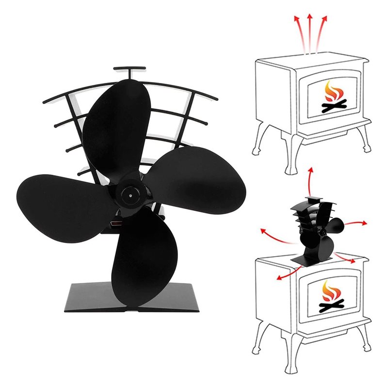 BestSEO Wood Stove Fan Wood St - огляд і ціна Stove Fan Heat Powered 4 Blade