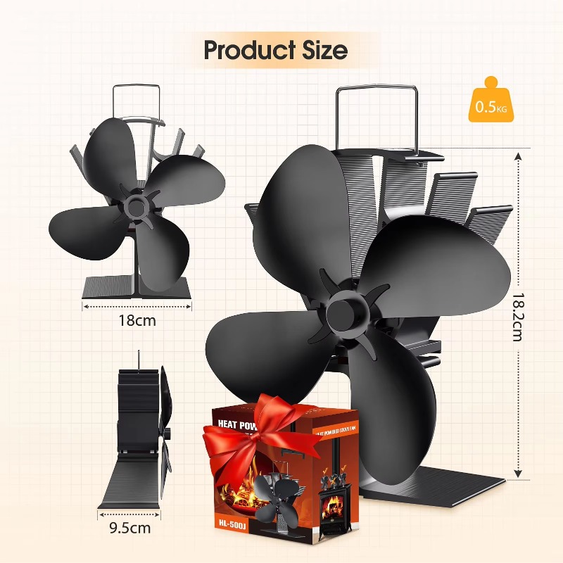 Wood Stove Fan Heat Powered, 4 - огляд і ціна Stove Fan Heat Powered 4 Blade