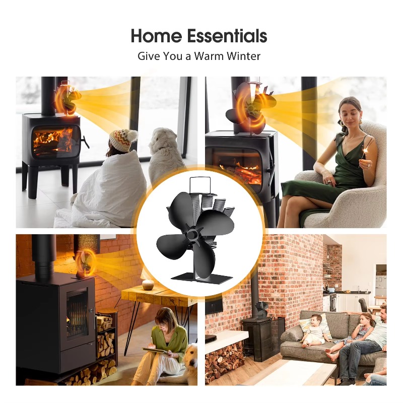 Wood Stove Fan Heat Powered, 4 - огляд і ціна Stove Fan Heat Powered 4 Blade