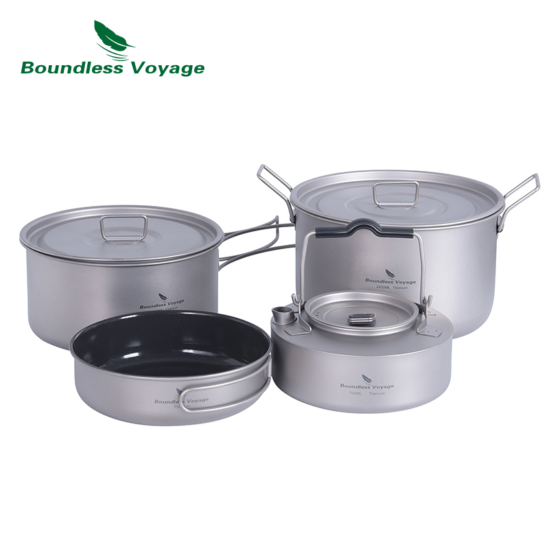 Boundless Voyage Titanium Camp - огляд і ціна Titanium Cooking Pot Pan Mess Kit
