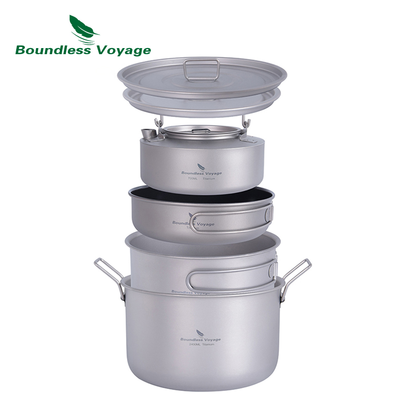 Boundless Voyage Titanium Camp - огляд і ціна Titanium Cooking Pot Pan Mess Kit