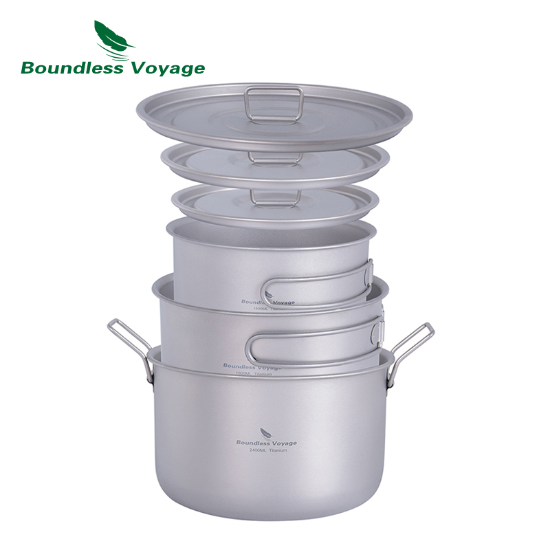 Boundless Voyage Titanium Camp - огляд і ціна Titanium Cooking Pot Pan Mess Kit