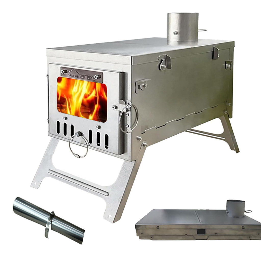 DANCHEL T6 Titanium Stove Fold - огляд і ціна Ultralight Titanium Wood Stove Backpack