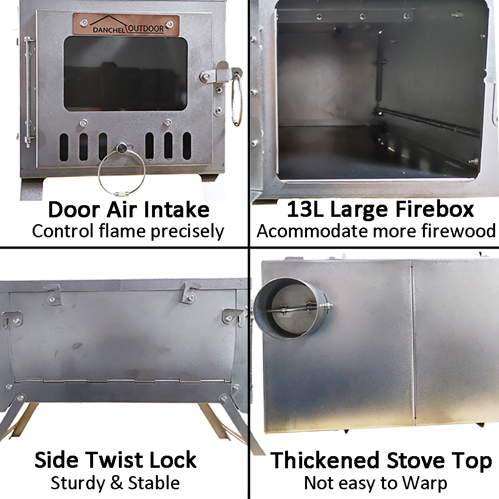 DANCHEL T6 Titanium Stove Fold - огляд і ціна Ultralight Titanium Wood Stove Backpack
