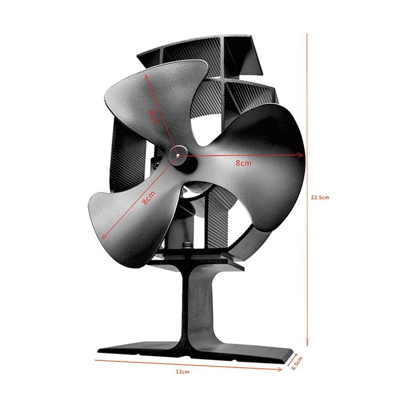 A56K Wood Stove Fan Small Desi - огляд і ціна Stove Fan Heat Powered 4 Blade