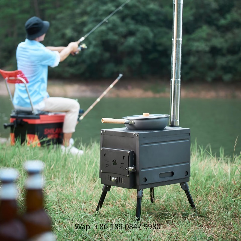 【Hot】Wood Burning Camp with Ch - огляд і ціна Hot Tent Wood Stove With Chimney Pipe