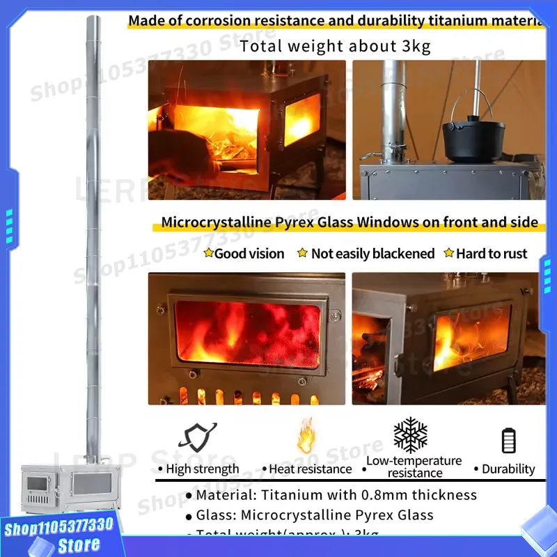 Portable Titanium Wood Stove U - огляд і ціна Ultralight Titanium Wood Stove Backpack